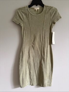 Madden Girl Olive Green Short Sleeve Bodycon Dress